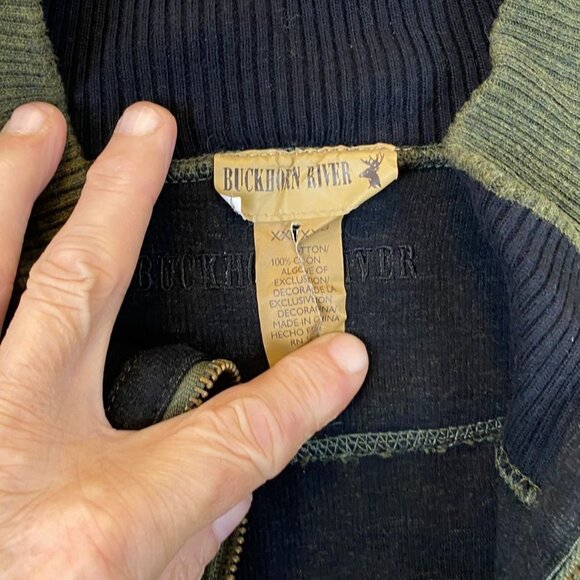 Buckhorn River Men's Sweater XXL 1/4 Zip Pullover Knit Cozy Casual Green - Picture 5 of 9